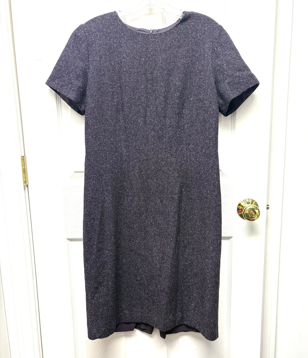 Talbots Dress Vintage Tweed Short Sleeve Sheath Office Wool Blend Woman’s 8